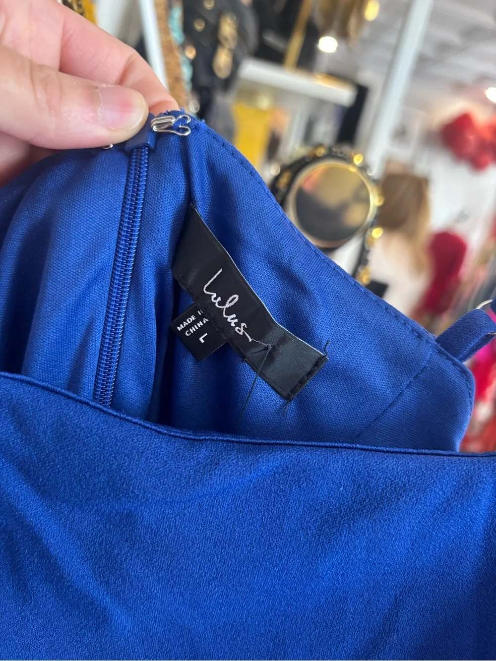 Lulu's Cobalt Blue Slip Dress with Ruffle Hem